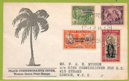 39882 - WESTERN SAMOA  - Postal History -  FDC Cover To UK 1946 PEACE - Samoa