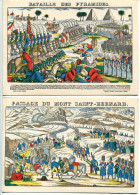 LOT De 2 CP 10 X 15 Imagerie Pellerin Armée Napoléon * Bataille Des Pyramides & Passage Du Mont Saint Bernard - Altre Guerre