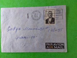 N° 377 SEUL DE GAULLE  SUR LETTRE PAR AVION DE NOUVELLE CALEDONIE OBLITÉRATION NOUMEA RP - Collections, Lots & Series