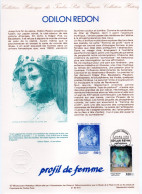 - Document Premier Jour ODILON REDON : Profil De Femme - BORDEAUX 3.3.1990 - - Autres & Non Classés