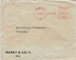 Markt & Co Oslo 1940 Freistempel 1045 > Lidköping Lidköpingsaagar Schweden - Zensur OKW - Covers & Documents