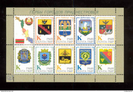 Label Transnistria 2022 Coats Of Arms Of The Cities Of Transnistria Sheetlet**MNH - Fantasie Vignetten