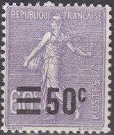 France 1926-1927 N° 223 NMH ** Semeuse Fond Ligné (H38) - 1903-60 Säerin, Untergrund Schraffiert