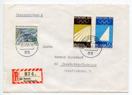 Germany, West 1969 Registered Cover Kassel-Kirchditmold To Wiesbaden-Biebrich; Nature Protection & Olympics Stamps - Covers & Documents