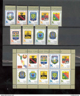 Label Transnistria 2022 Coats Of Arms Of The Cities Of Transnistria 9v**+ Sheetlets**MNH - Fantasie Vignetten