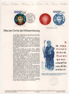 - Document Premier Jour LA TÊTE DE CHRIST DE WISSEMBOURG 16.6.1990 - - Beeldhouwkunst