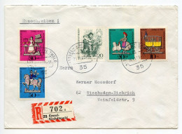 Germany, West 1969 Registered Cover Kassel-Kirchditmold To Wiesbaden-Biebrich; Berlin - Tin Toys Semi-Postal Stamps - Covers & Documents