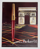 PUBLICITE ..STYLO PARKER 61....ARC DE TRIOMPHE - Advertising