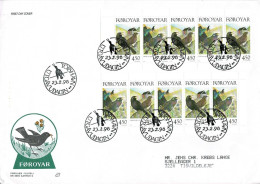 Faroe Islands 1998.  Birds.  Divided Booklet Pane On FDC (Populær Filateli). - Féroé (Iles)