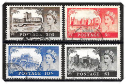 SG536-539 1955 Wilding Castles Stamp Set Used Hrd2d - Usati