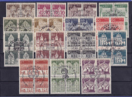 Berlin 1966/69 Bauwerke Mi.-Nr. 270-285 Je Viererblocks Mit Ersttags-So.-O - Used Stamps