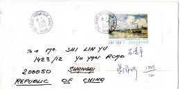 L77284 - Frankreich - 2002 - €1,02/6,70F Jongkind EF A Bf LILLE -> SHANGHAI (China) - Lettres & Documents