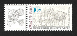 Czech Republic 2011 MNH ** Mi 666 Zf Sc 3484 Tradition Of Czech Stamp. Mail Coach On Charles Bridge.Tschech.Republik. - Neufs