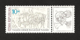 Czech Republic 2011 MNH ** Mi 666 Zf Sc 3484 Tradition Of Czech Stamp. Mail Coach On Charles Bridge.Tschech.Republik. - Ungebraucht