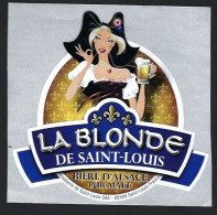 étiquette Biere France:  La Blonde De Saint Louis  Biere D'Alsace  Brasserie De St Louis Haut Rhin 68 "femme" - Cerveza