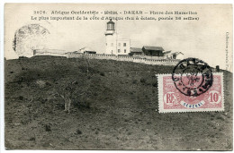 SÉNÉGAL Afrique Occidentale CPA Voyagé 1913  * DAKAR Phare Des Mamelles Le Plus Important De La Côte D'Afrique - Senegal