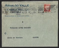 Flâmula 'Visitai Grande Exposição Industrial Portuguesa, Lisboa 1933'. Stamp Lusiadas, Camões. Banner 'Visit Industrial - Briefe U. Dokumente