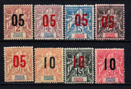 Grande Comore   - 1912 -  Type Sage  Surch - N° 20 à  28 Sauf 23  -  Neuf * - MLH - Unused Stamps