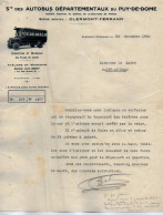 VP23.104 - 1920 - Lettre - Sté Des Autobus Départementaux Du Puy - De - Dome à CLERMONT - FERRAND Pour SAINT - ANTHEME - Transports