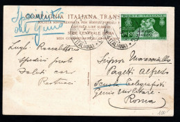 SOMALIA ITALIANA, CARTOLINA 1930, SASS. 130, MOGADISCIO X ROMA - Somalia