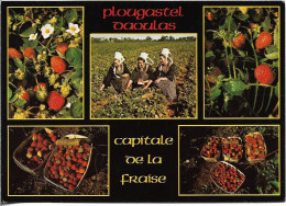 CPSM. 29 PLOUGASTEL DAOULAS. CAPITALE DE LA FRAISE. 5 VUES. - Plougastel-Daoulas