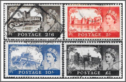SG595a-598a 1963 Wilding Castles Stamp Set  Used Hrd2d - Usados