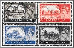 SG595a-598a 1963 Wilding Castles Stamp Set  Used Hrd2d - Usati