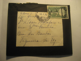 FIGUEIRA DA FOZ 1952 NATO OTAN Stamp On Cancel Duel Condolence Cover PORTUGAL - Brieven En Documenten