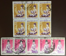 Myanmar 1990 Costumes Definitives Blocks FU - Myanmar (Birma 1948-...)