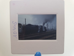 Photo Diapo Slide Diapositive TRAIN Wagon Loco Locomotive à Vapeur SNCF 231 K8 à MONTEREAU TELETHON 05/12/1992 VOIR ZOOM - Diapositive