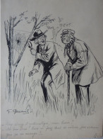 Dessin Original De G.Quesnel Avec Projet De Texte Pour La Revue Pêle-Mêle Vers 1914 - Dibujos