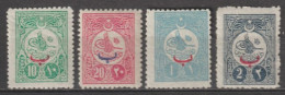 1908 - TURQUIE - SERIE COMPLETE YVERT N°130/133 * MH - COTE = 65 EUR. - Unused Stamps