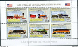 2006 Les Trains Antiques Americains - Complet-volledig 7 Blocs - Nuevos