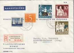NIEDERLANDE  813, 815-816 + ZFr. Auf R-Brief, Gestempelt: 's Gravenhage 31.XII.1963 - Storia Postale