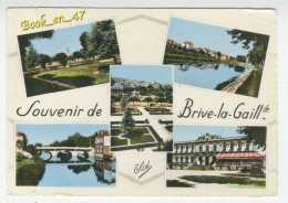 {91653} 19 Corrèze Brive La Gaillarde , Multivues ; Théâtre , Pont Cardinal , Jardin Public Au Fond La Poste - Brive La Gaillarde