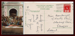 1915 Ceylon British Colonies Postcard Buddhist Priests At Their Shrine Posted To Great Britain - Ceylan (...-1947)