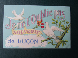 FANTAISIE 85 LUCON JE NE T'OUBLIES PAS SOUVENIR COLOMBES FLEURS - Lucon