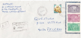 ITALIA  - REPUBBLICA - CASTELVETRANO ( TP) - BUSTA - VIAGGIATA PER PALERMO X QUESTURA - 1992 - 1991-00: Marcofilia