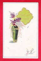 Fant-625D01  Carte Gaufrée, Un Bouquet De Lilas Dans Un Vase, Cueilli Par L'amitié, Cpa BE - Other & Unclassified