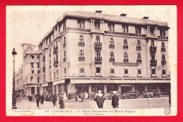 E-Maroc-158P54 CASABLANCA, L'hôtel Excelsior, école PIGIER, Place De France, Générale Automobile Marocaine, Animation, C - Casablanca