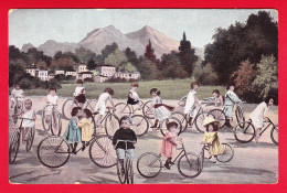 Enfants-120P54 Enfants En Vélo, Cpa Allemande Colorisée, BE - Altri & Non Classificati