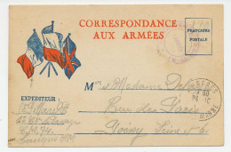 Military Service Card France Flags - Allies Postcard - France - GB / UK - Andere & Zonder Classificatie