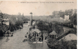 6 Le Pont Vieux La Gare Et La Ligne De Chemin De Fer - Orthez