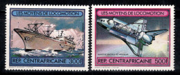 République Centrafricaine 1982 Mi. 829-830 Neuf ** 100% Poste Aérienne Navire, Avion - República Centroafricana