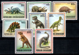 République Centrafricaine 1988 Mi. 1312-1319 Neuf ** 100% Dinosaures, Animaux Préhistoriques - Central African Republic