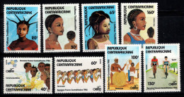 République Centrafricaine 1986 Mi. 1208-1215 Neuf ** 100% Coiffure, Culture - Zentralafrik. Republik