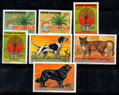 République Centrafricaine 1986 Mi. 1223-1229 Neuf ** 100% Palmier, Chien, Chats - Central African Republic