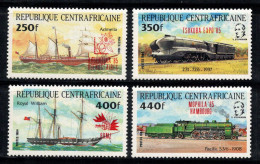 République Centrafricaine 1985 Mi. 1098-1101 Neuf ** 100% Surimprimé - Central African Republic