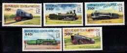 République Centrafricaine 1984 Mi. 1026-1030 Neuf ** 100% Trains, Locomotives - Central African Republic