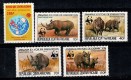 République Centrafricaine 1983 Mi. 984-988 Neuf ** 100% UPU, WWF, Animaux - Central African Republic